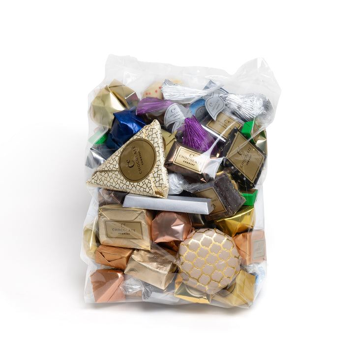 Assorted individually wrapped chocolates in bulk gift packaging by Chocolate Counter