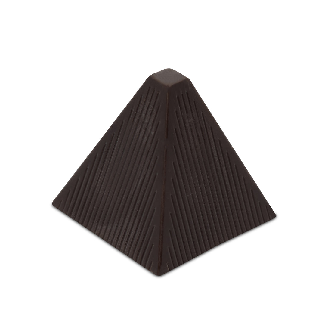 Ridged dark chocolate pyramid, Pyramid Shape w/Nuts Darks by Chocolate Counter