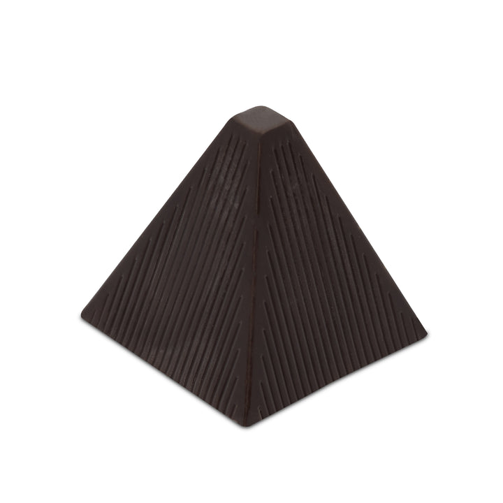 Ridged dark chocolate pyramid, Pyramid Shape w/Nuts Darks by Chocolate Counter