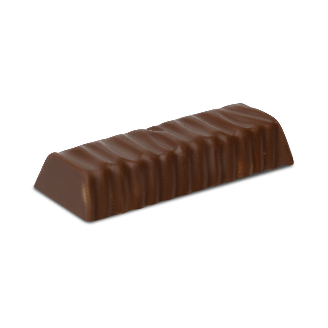 Long milk chocolate bar with a rippled top