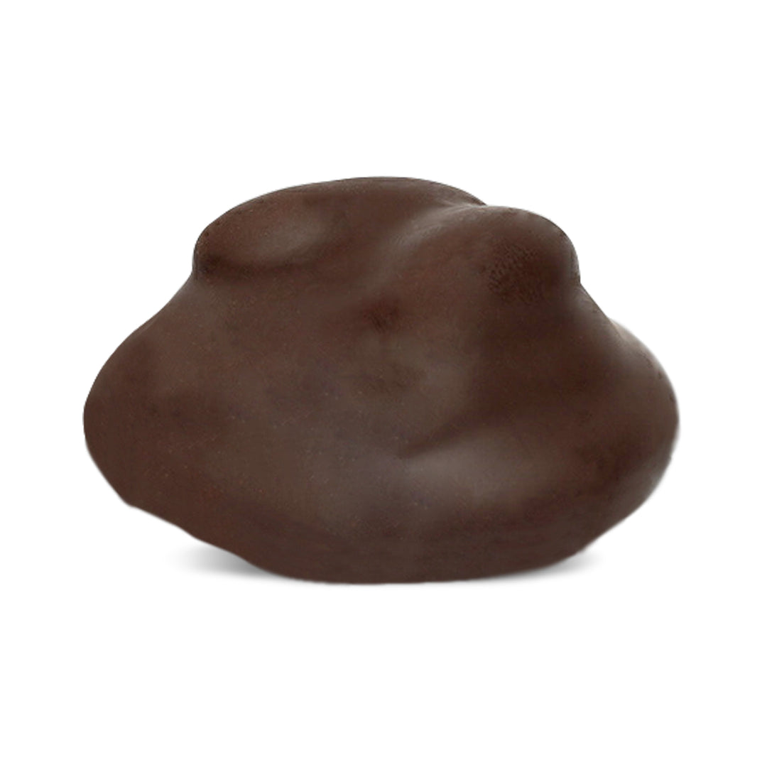Dark chocolate-covered caramel cocoa cookie with nuts