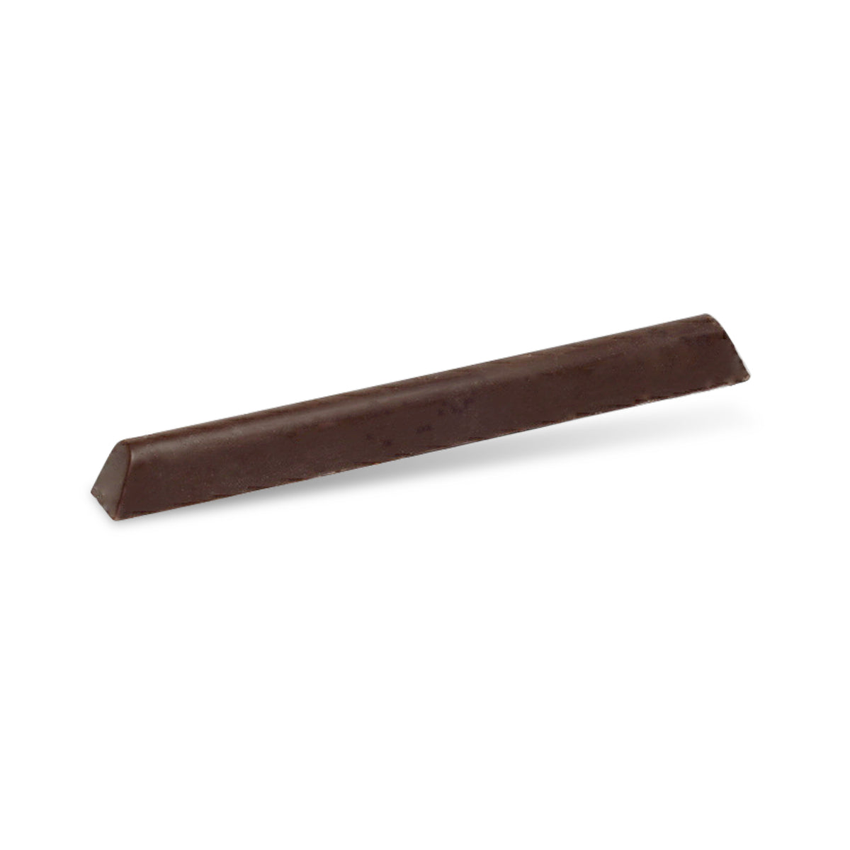 Long dark chocolate bar on white background